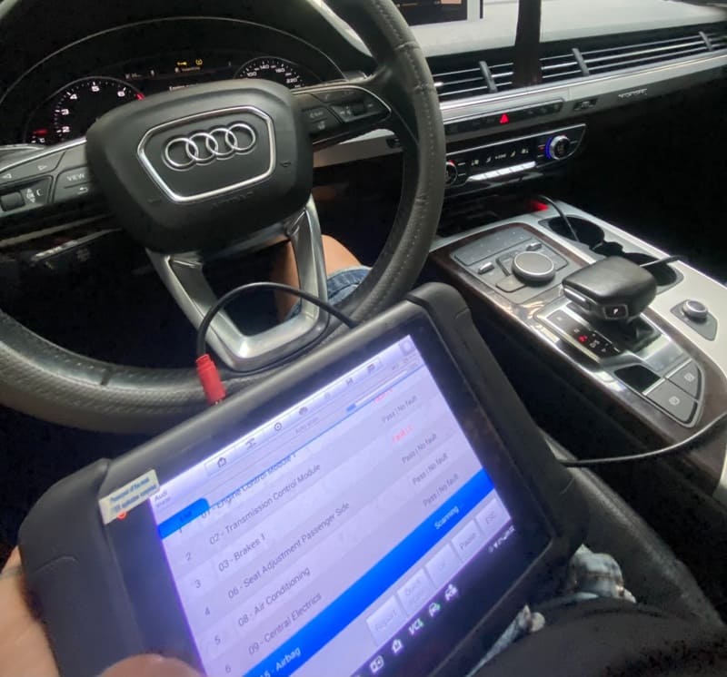 đọc lỗi và xóa lỗi xe audi khi bảo dưỡng